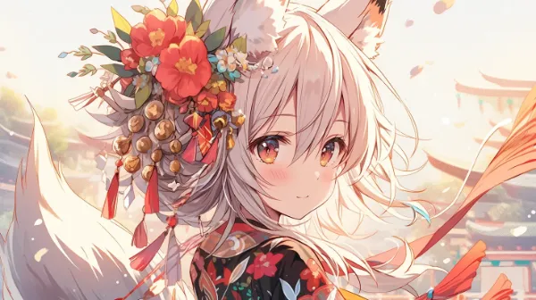 花舞う狐娘の祭りの約束