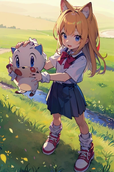 白いハリネズミの人形と私