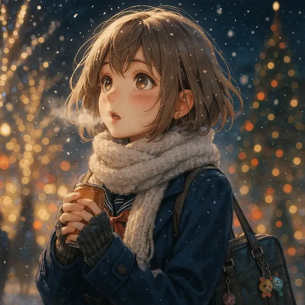 雪降る夜の温かな吐息