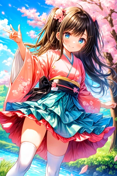 ひな祭りの、桃の花とうちの子♥(3枚)