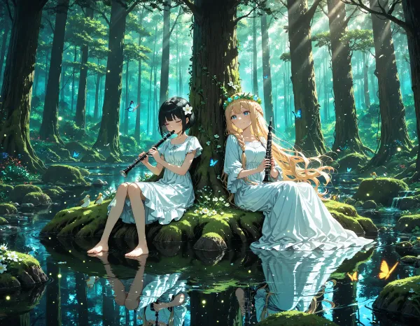 黒髪＆ブロンド・幻想の森で奏でる二重奏