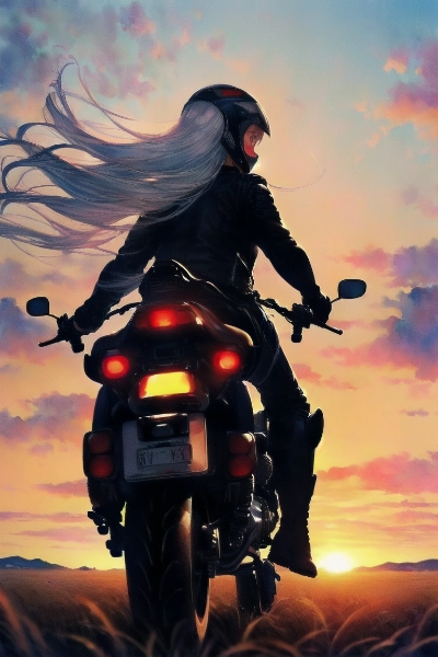 Biker Lady Silhouette