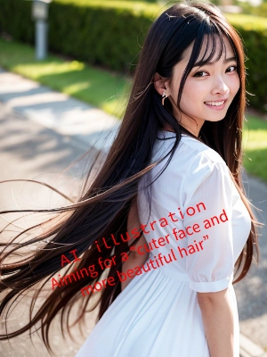 ロングヘア美少女の靡く髪