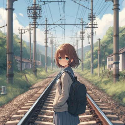 線路にて…