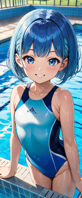 朝のプール