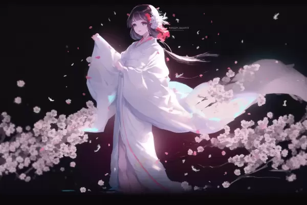 淡い光＋着物の女の子