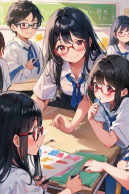 眼鏡を掛けた女の子