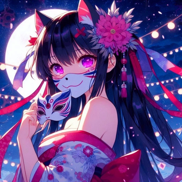 お面と、和服なうちの子★(18枚)