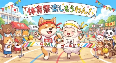 春の体育祭に参加したにゃ！