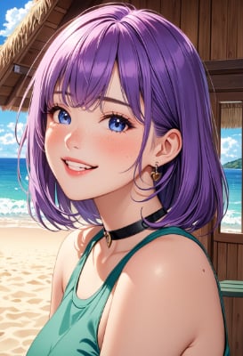 紫色の髪の彼女