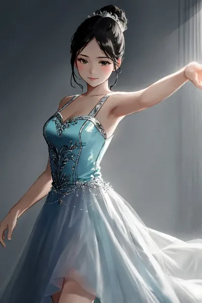 光差し込む窓辺で優雅に舞う少女