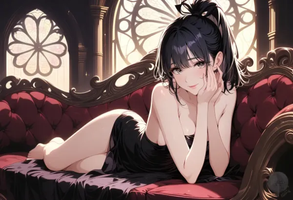 優雅な黒髪の誘惑