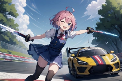 八重歯と新学期のレーシングカー