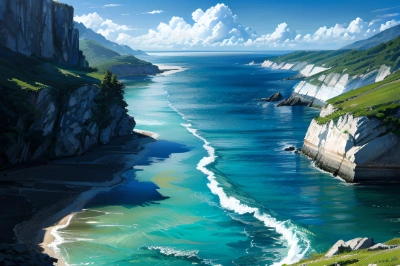 透き通った海