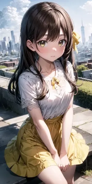 黄色いリボンの女の子