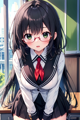 制服メガネっ娘