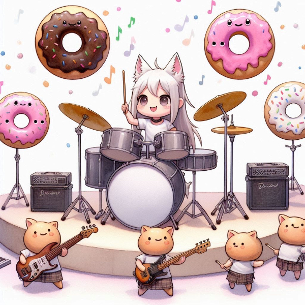 🍩🎹🥁🎸🦊