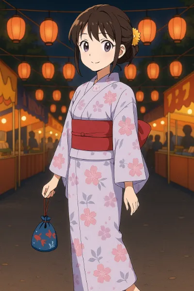 夏祭りを楽しむ女子