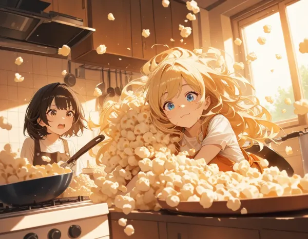 黒髪＆ブロンド・ポップコーンを作った