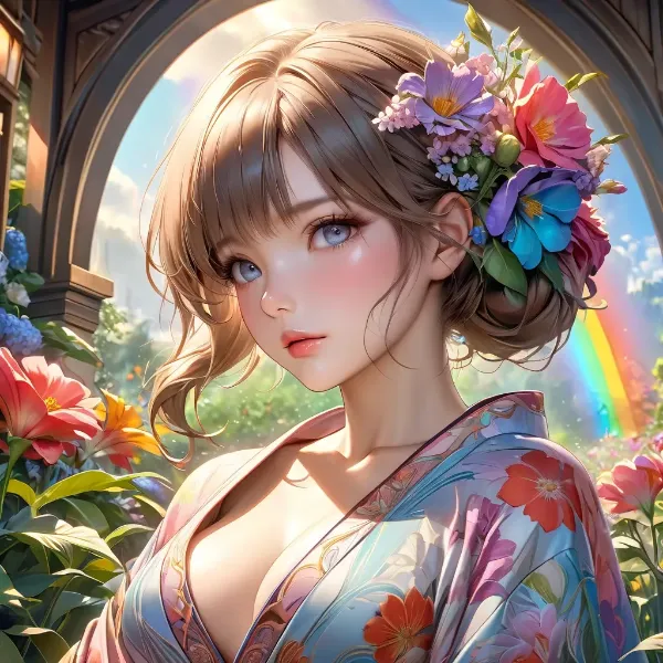 花園に咲く優しい少女