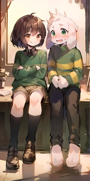 Chara embarrasses Asriel