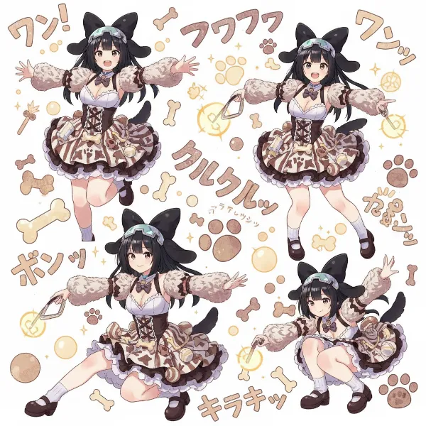 Gemininanobanana 豹柄猫耳のわんぱく少女 (戌の日)