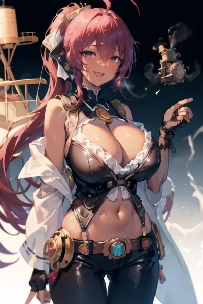 赤髪ロングポニテ娘