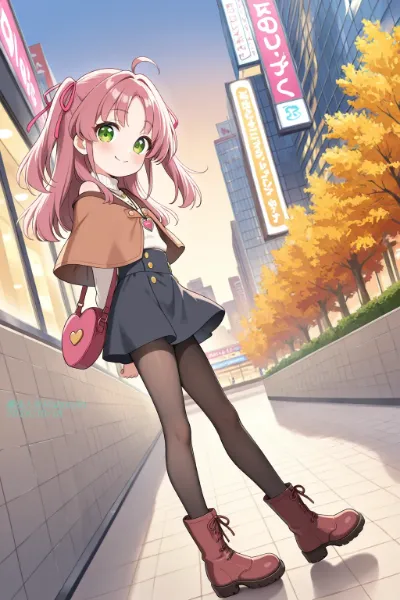 秋の街を彩るピンクの魔法