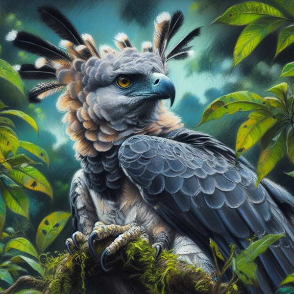 密林、オウギワシ