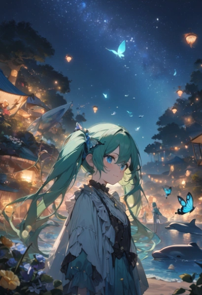 海辺の楽園と少女