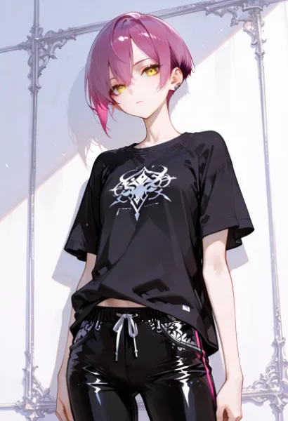 ピンク色ショートヘア