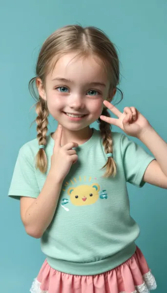 くまさんTシャツのシンプルコーデ