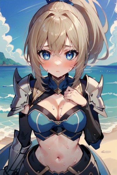 やっぱり鎧だと暑いね...。