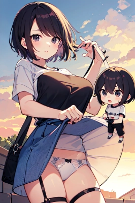 下着を見せる女の子