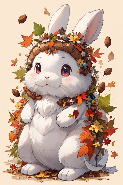 秋コーデうさぎ