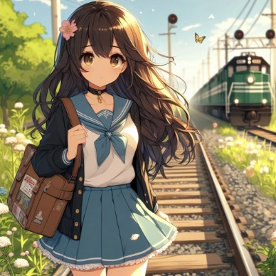 線路にて…