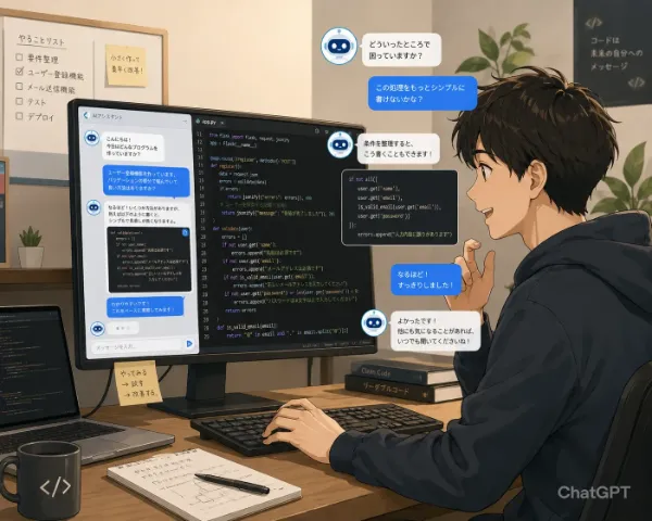 バイブコーディング中です