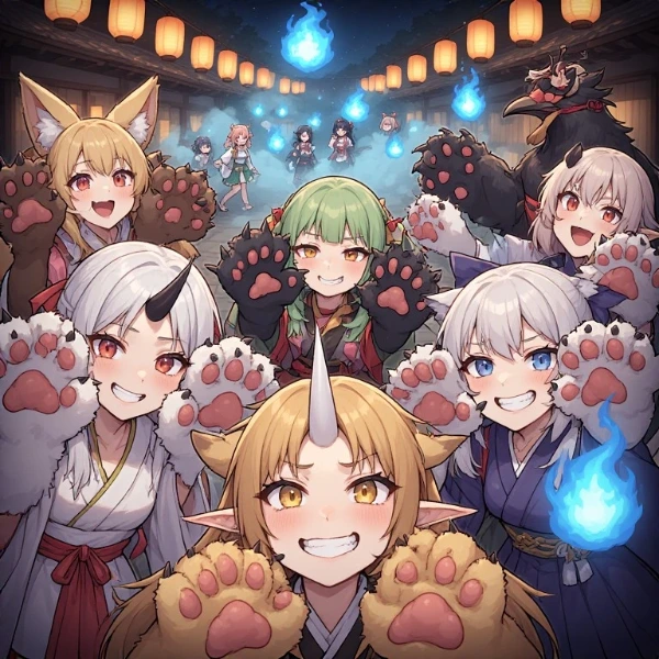 妖怪エル子ちゃんたちの夜祭り大集合！