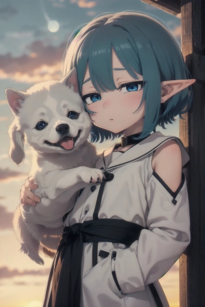 エルフくんと可愛いワンちゃん