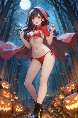 ハロウィン赤ビキニ赤ずきんちゃん