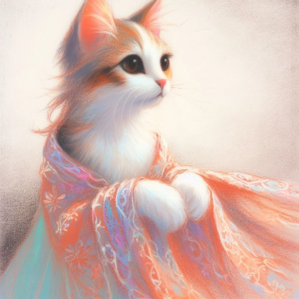 猫ちゃんとショール