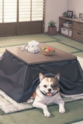 犬とこたつ