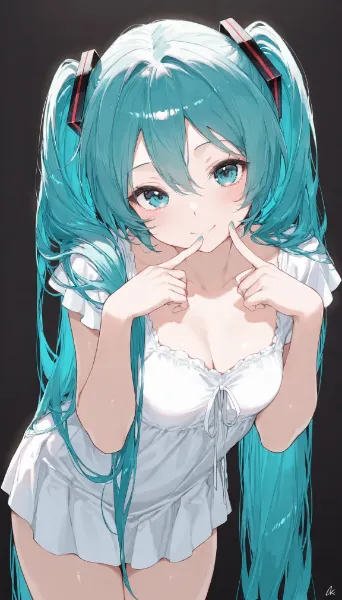 初音ミク 白ブラウス あざとい感じ