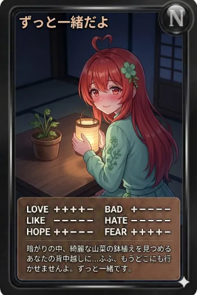 夜カード「ずっと一緒だよ」