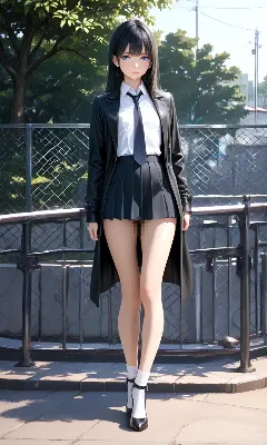 黒髪の制服少女