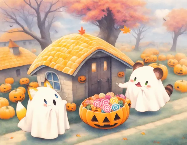 コン子とポン子・オバケだぞ～♪