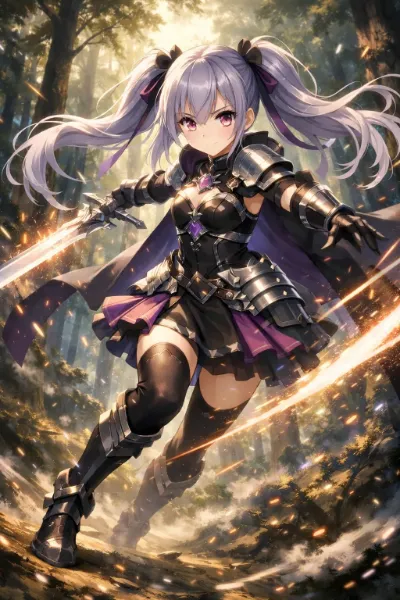 紫炎の剣士、森の守護者