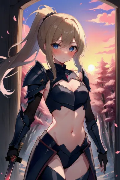 夕焼けの女騎士