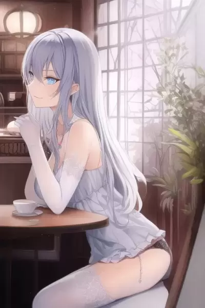 カフェでにやにや