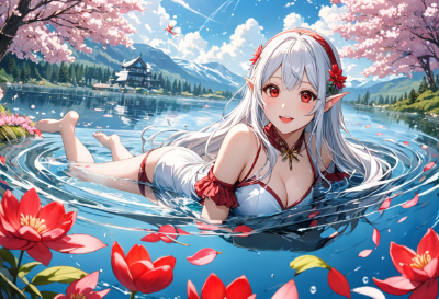 水着のエルフ